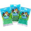 image:imagePerler 8399791 1000 Pack Fuse Bead Bags Red White and Green 3 PackPastel Green  Light Green  and Dark Green