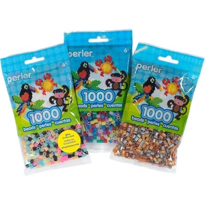 image:imagePerler 8399791 1000 Pack Fuse Bead Bags Red White and Green 3 PackGlitter  Metallic  GlowinTheDark