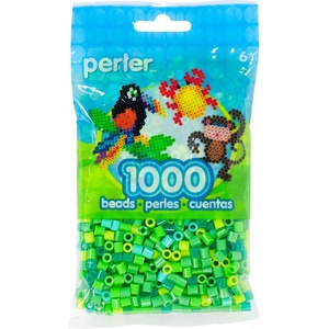 image:imagePerler Beads Fuse Beads for Crafts 1000pcs Jewel GreenJewel Tone Green Mix
